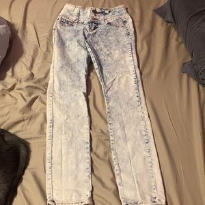 High wasted white wash skinny jeans size 1